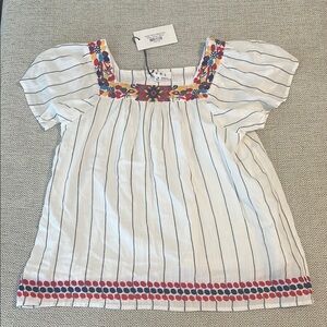 Stripe flutter sleeve top